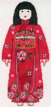 CB-75 Japanese Friendship Doll - Miss Toyama 5 x 10 ¾  18 Mesh CHRISTINE SAUNDERS