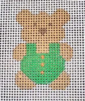 HB-57 Mini Teddy Bear - Green 1 ½ x 2 ½ 18 Mesh Hummingbird Designs