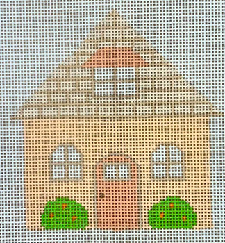 HB-402 Cottage - Peach  4 x 4 18 Mesh Stitch Guide Included Hummingbird Designs