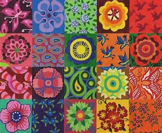 JTS-03-18 Crazy Patchwork 13 x 10  18 Mesh JANE TATTERSFIELD