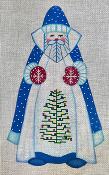 KS-28 Snowflake Santa 5 ½ x 9 ⅜  18 Mesh  KATIE’S NEEDLEPOINT DESIGNS