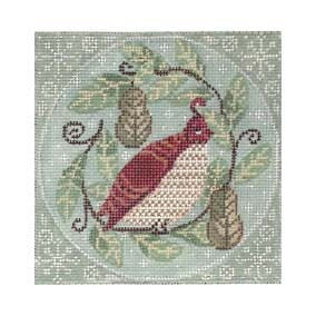 ML-XO 01 Partridge in a Pear Tree 4.5 sq 18 Mesh Maya Lindberg