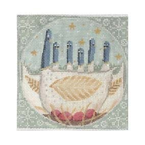 ML-XO 06 6 Geese-a-laying 4.5 sq 18 Mesh Maya Lindberg