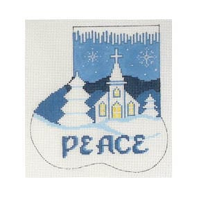 Christmas Mini-Sock C100 PEACE 4X5 18 Mesh Shelly Tribbey Designs