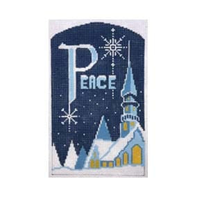 Christmas Ornament C313 PEACE on Earth 4.25X7 18 Mesh Shelly Tribbey Designs