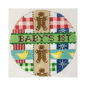 Christmas Ornament P100 Baby’s First Christmas 18 Mesh 4.25" RD Shelly Tribbey Designs