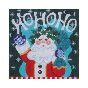 Christmas Larger Design C423 HO HO HO Santa Shelly Tribbey Designs 8X8.25 18 Mesh