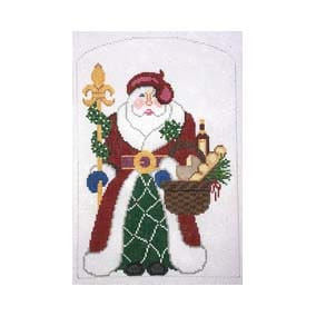 Christmas Larger Design C528 French Santa Shelly Tribbey Designs 6x8.75 18 Mesh