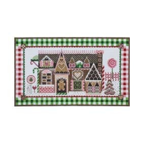 Christmas Larger Design C764 Gingerbread Cottage w/Gingham Border Shelly Tribbey Designs 4X7.75 13 Mesh