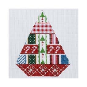 Triangle Christmas Ornament TR09B 6 X 7.5 13 Mesh Holiday Ribbons Shelly Tribbey Designs