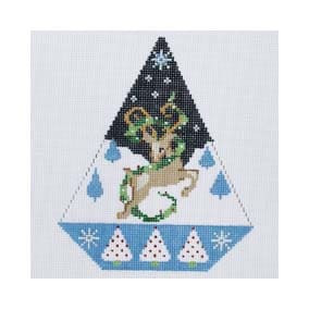 Triangle Christmas Ornament TR08 4.5 X 5.5 18 Mesh Holiday Reindeer Shelly Tribbey Designs
