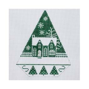 Triangle Christmas Ornament TR12B 6 X 7.5 13 Mesh Green & White Christmas Shelly Tribbey Designs