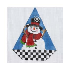 Triangle Christmas Ornament TR13B 6 X 7.5 13 Mesh Checked Snowman Shelly Tribbey Designs