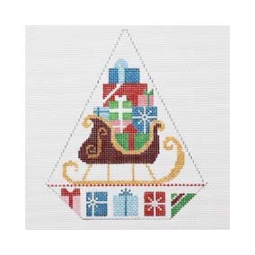 Triangle Christmas Ornament TR18B 6 X 7.5 13 Mesh Sled Packages Shelly Tribbey Designs