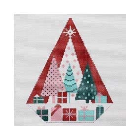 Triangle Christmas Ornament TR20B 6 X 7.5 13 Mesh Festive Trees Shelly Tribbey Designs