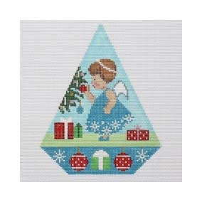 Triangle Christmas Ornament TR24B 6 X 7.5 13 Mesh Holiday Angel Shelly Tribbey Designs