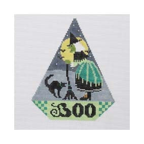 Halloween Triangle Ornament HTR13B Moonlight Witch Tribbey Designs 13 Mesh