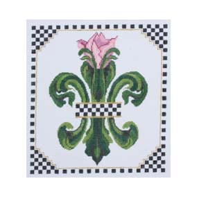 Floral FL103 Tulip Fleur de Lis Shelly Tribbey Designs 9.5X10.25 18 Mesh