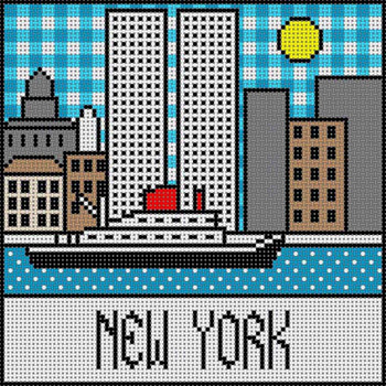 PC-1203 New York/Trade Towers 12 Mesh 8x8 Polly Carbonari