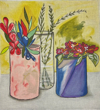 ZEDD-06 Fantasy Begonias 10 ¾ x 11 ¾  18 Mesh THE ART OF NANCY ZEDD