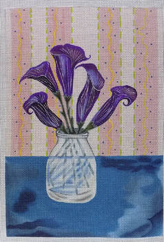 ZEDD-16 Purple Calla Lilies 7 ½ x 15 18 Mesh THE ART OF NANCY ZEDD