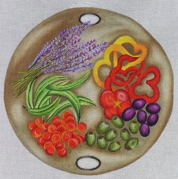 ZEDD-18 Charcuterie Board - Vegetables 10" Round 18 Mesh THE ART OF NANCY ZEDD