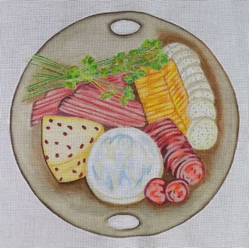 ZEDD-19 Charcuterie Board - Meat and Cheese 10" Round 18 Mesh THE ART OF NANCY ZEDD
