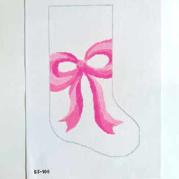 Pretty Pink Bow Stocking 16 1/2" long, 10" wide 13 Mesh Bauble Stockings BS16