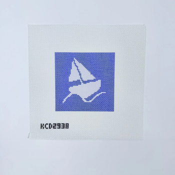Beginner Boat Printed Square 4 1/2" Square 13  Mesh Moo Moo Designs