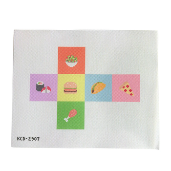 Dinner Cube Printed Canvas 12" X 9" 13 Mesh Moo Moo Designs