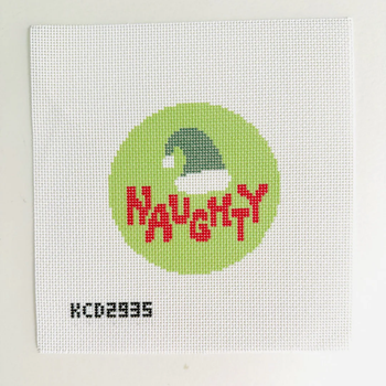 Naughty Printed Round TEXT 4 1/2" Round 13 Mesh  Moo Moo Designs