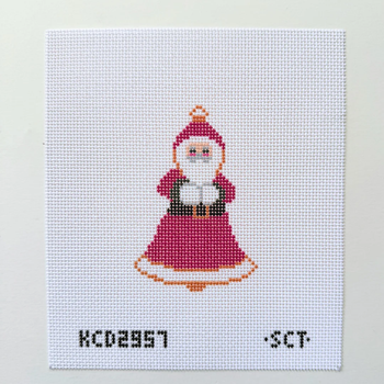 Bell Santa Printed Canvas 3” x 4 1/4” 13 Mesh SCT Designs (KCN)
