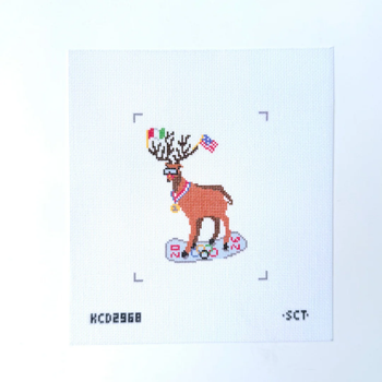 Dolce Vita Olympic Deer Printed Canvas 4” x 5 1/4”  18 Mesh SCT Designs (KCN)