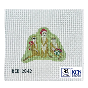 Holiday Meerkats 5 1/4" X 4 1/4" 13 Mesh SCT Designs (KCN) KCD2842