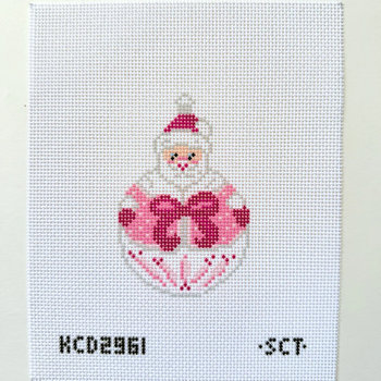 Santa with Bow Printed Canvas 3” x 4 1/2” 13 Mesh SCT Designs (KCN) KCD2961