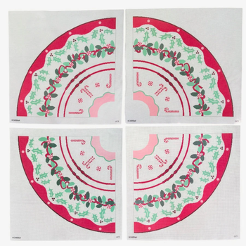 Tree Skirt Printed Canvas 4 separate 27 1/4” panels 13 Mesh SCT Designs (KCN) KCD2516A-D