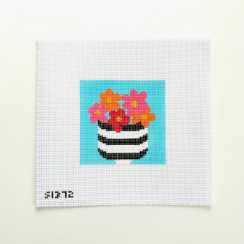 Flowers in Striped Pot 13 Mesh STITCH-ITs SI372