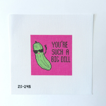 Big Dill Printed Canvas 4" x 4”  18 Mesh Ziggy Stitches