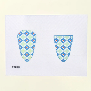 Moroccan Tile Scissors Case Printed Canvas 8” x 4 1/2” 18 Mesh Ziggy Stitches