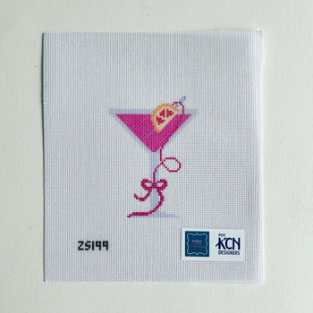 Stitch Cocktail Printed Canvas 3" X 3 3/4" 18 Mesh Ziggy Stitches