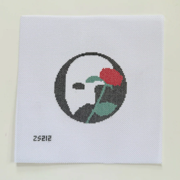 Mask and Roses 4" X 4" 18 Mesh Ziggy Stitches