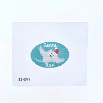 Santa Ray Printed Canvas 4 1/4” x 3” 18 Mesh Ziggy Stitches