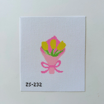 Tulips Printed Canvas 2 3/4" x 4 1/10" 13 Mesh Ziggy Stitches