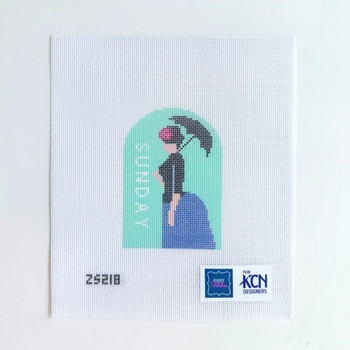 Sunday Woman 3" X 4" 18 Mesh Ziggy Stitches ZS256