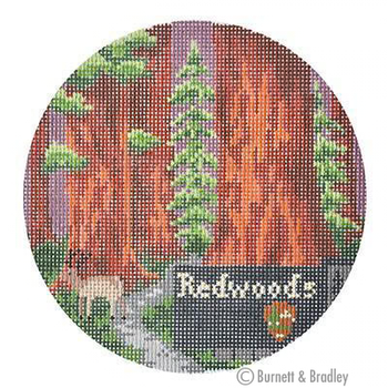 KB 6142 - Explore America - Redwoods 5" Round 18 Mesh Kirk & Bradley Designs