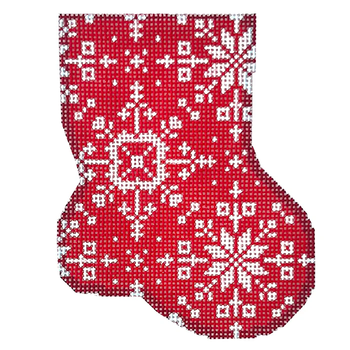 CT-1919R - Red Snowflake Mini Sock 3.25 x 4.25 18 Mesh Associated Talents