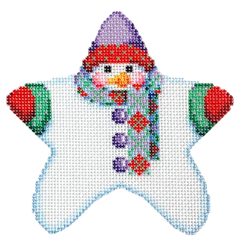 NTG TS425 - Star Shaped Snowman Argyle Scarf 4.25" x 4.25" 18 Mesh Two Sisters Designs