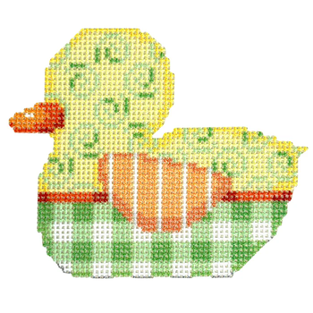NTG TS553 - Swirls/Gingham Duckie 3" x 3.5" 18 Mesh Two Sisters Designs