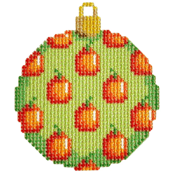 NTG TS588 - Pumpkins on Lime Mini Ball 2.75" x 2.25" 18 Mesh Two Sisters Designs