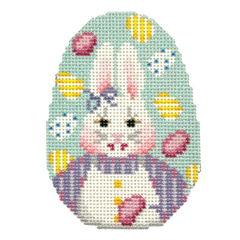 NTG TS708 - Mrs. Bunny/Eggs Egg 3.5" x 2.5" 18 Mesh Two Sisters Designs